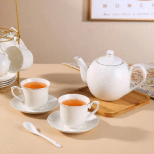 White Gold Tea Set with Stand, view 2