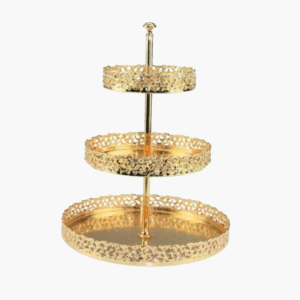Gold 3 Tier Cake Stand, view 1
