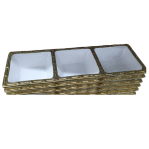 White Gold Serving Dishes, view 3