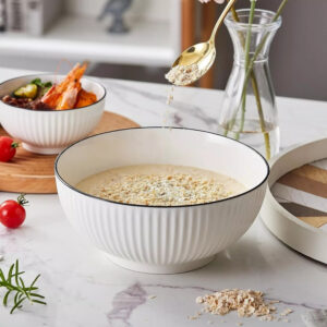 White Ceramic Serving Bowls, view 4