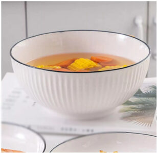 White Ceramic Serving Bowls, view 3