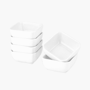White Square Dipping Bowls, view 1