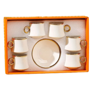 White Gold Tea Cups and Saucers, view 2