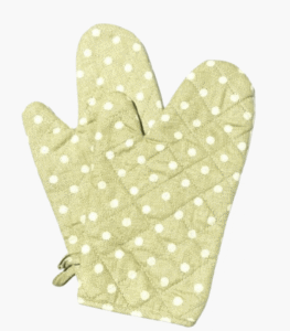 Beige Polka Oven Mitts, view 2