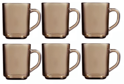 Retro Smoked Glass Mugs, view 1