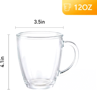330ml Glass Coffee Mugs, view 4
