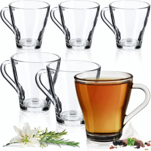 Retro Glass Coffee Cups, view 1