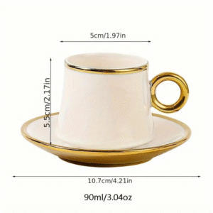 White Gold Tea Cups and Saucers, view 4