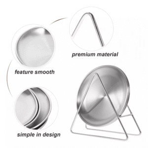 Stainless Steel Plate Set with Holder, view 4