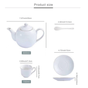 White Gold Tea Set with Stand, view 6