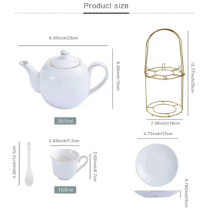 White Gold Tea Set with Stand, view 5