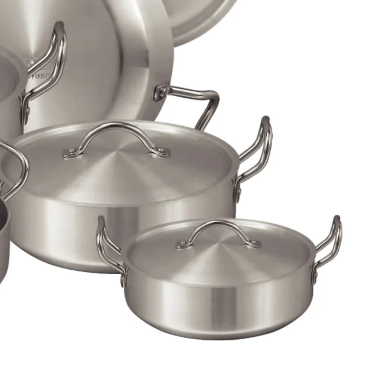 Aluminium flat karahi - Strong Aluminium flat karahi set | wok set 34, 36, 40 cm (view 4)