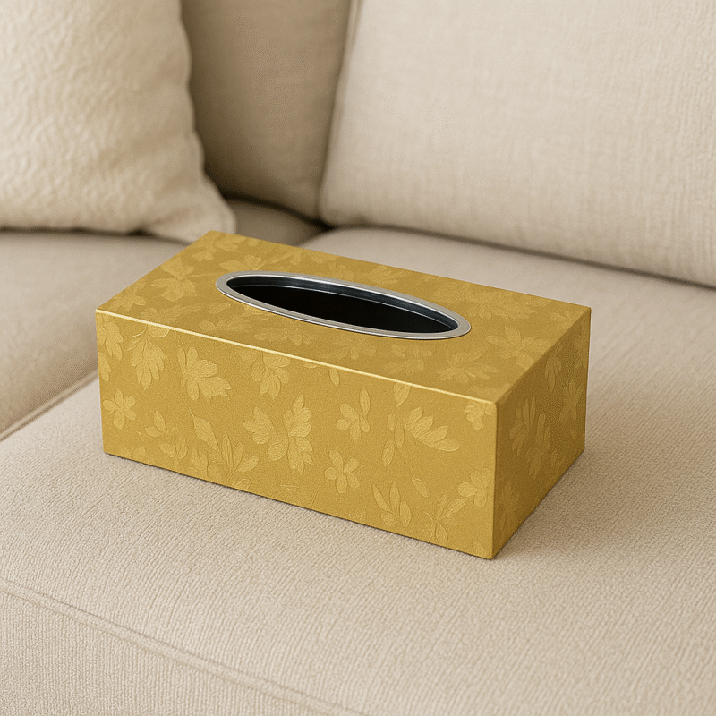 Florent Gold Tissue Box - Florent Gold Tissue Box – Fancy Rectangular Holder for Hotels & Tables (view 4)