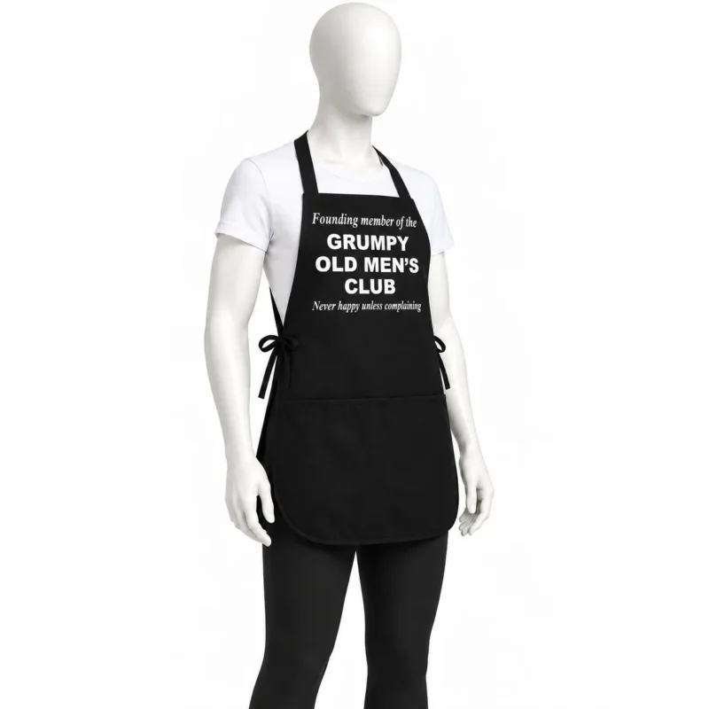 Grumpy Old Men’s Club Chef Apron - Grumpy Old Men’s Club Chef Apron | Funny Black Apron