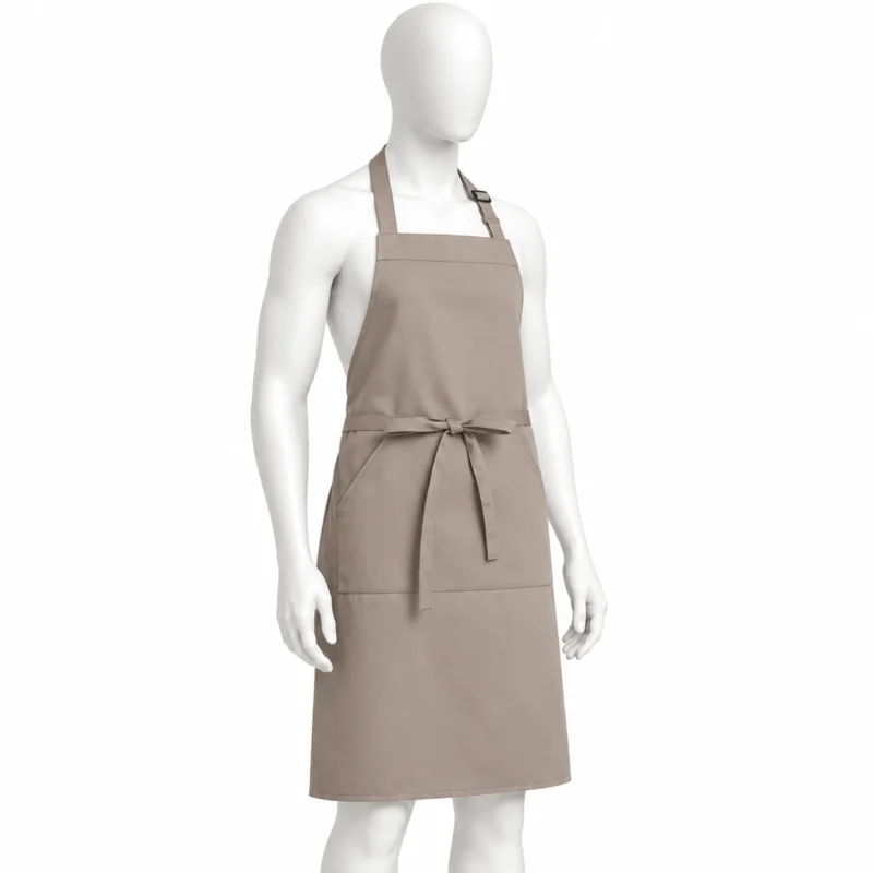 Adjustable Bib Unisex Aprons - Adjustable Bib Unisex Aprons with Two Pockets Latte – Neutral & Durable