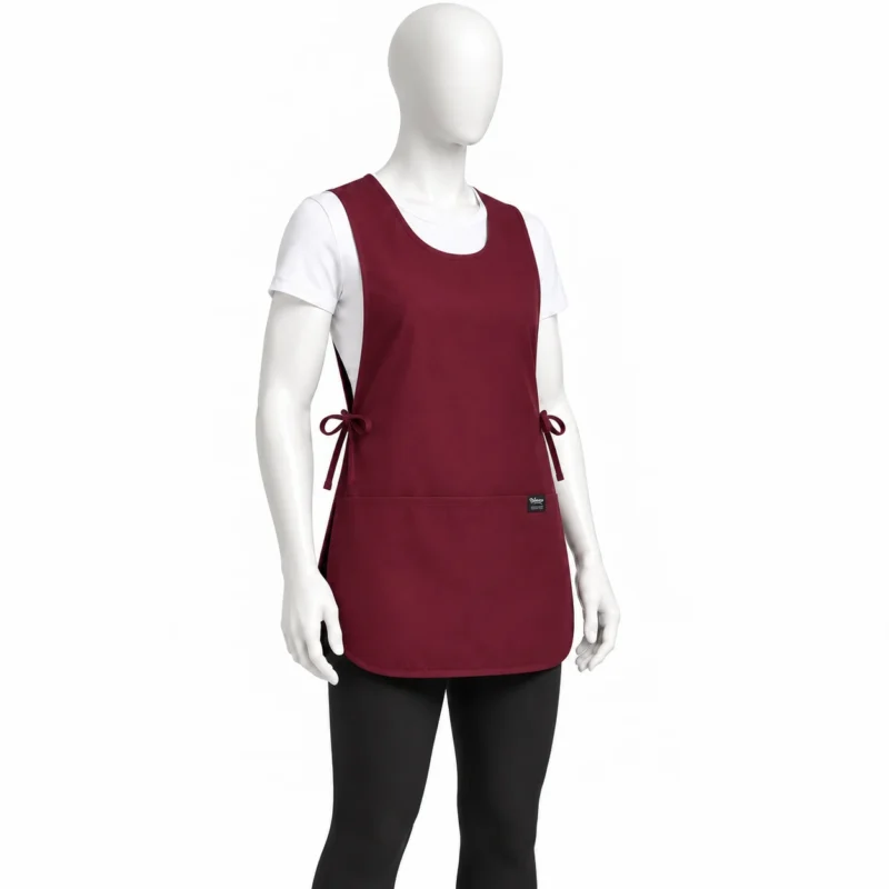 Burgundy Cobbler Apron - Burgundy Cobbler Apron – Durable Work Tabard with Side Ties & Pocket
