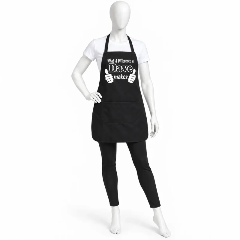 Dave Black Chef Apron - Dave Black Chef Apron – Personalized Fun Workwear for the Kitchen (view 2)