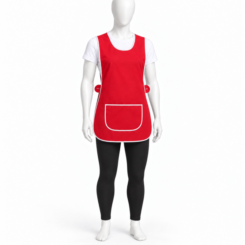 Red Tabard Apron - Red Tabard Apron Bulk | Wholesale Red Tabard Aprons for Professionals (view 3)