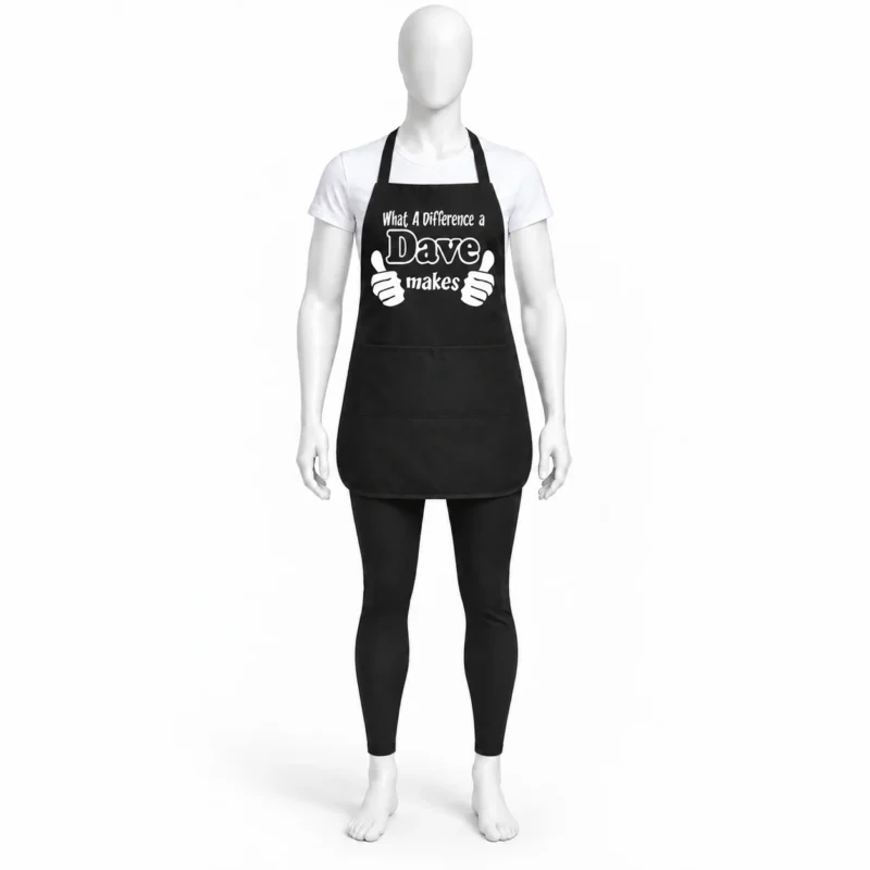 Dave Black Chef Apron - Dave Black Chef Apron – Personalized Fun Workwear for the Kitchen (view 4)