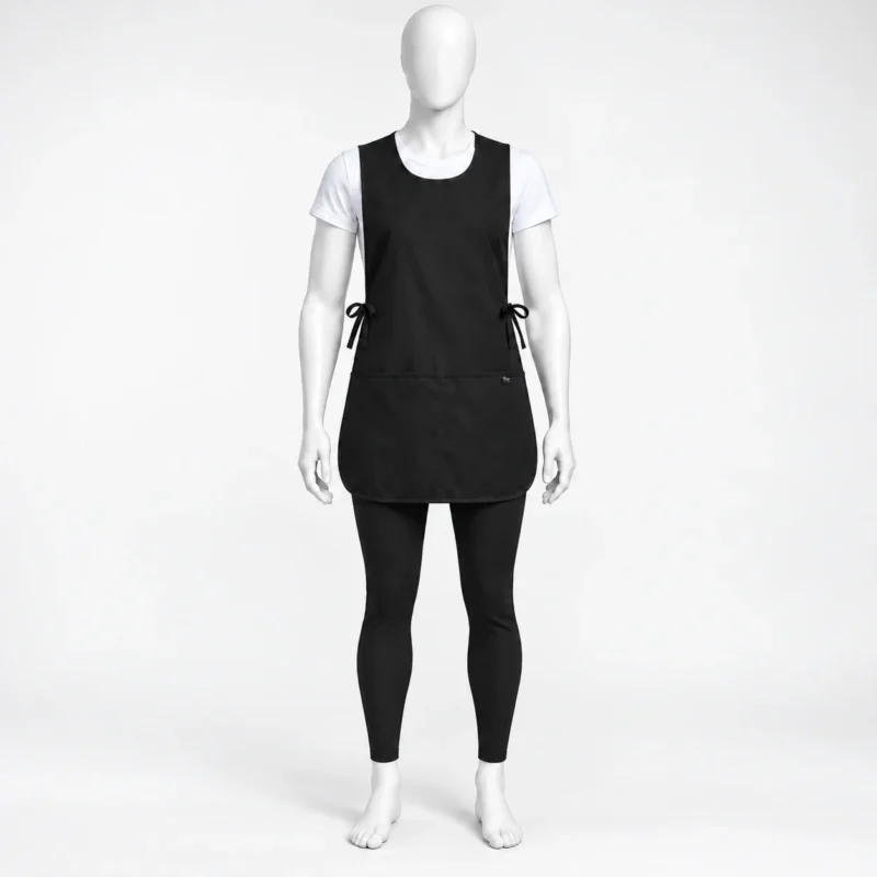 Black Short Waist Pocket Aprons - Black Short Waist Pocket Aprons – Practical Half Aprons for Servers & Staff (view 4)