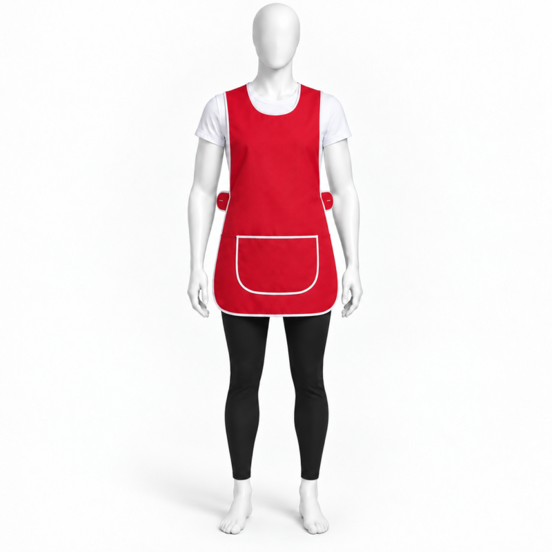 Red Tabard Apron - Red Tabard Apron Bulk | Wholesale Red Tabard Aprons for Professionals (view 4)