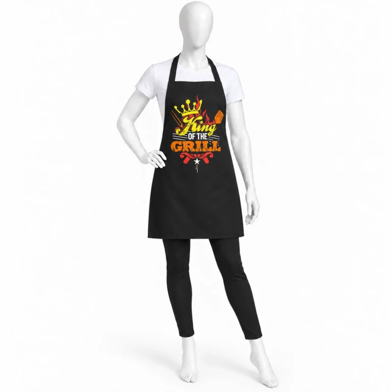 King of the Grill Apron - King of the Grill Apron – Funny BBQ Chef Apron for Men (view 2)
