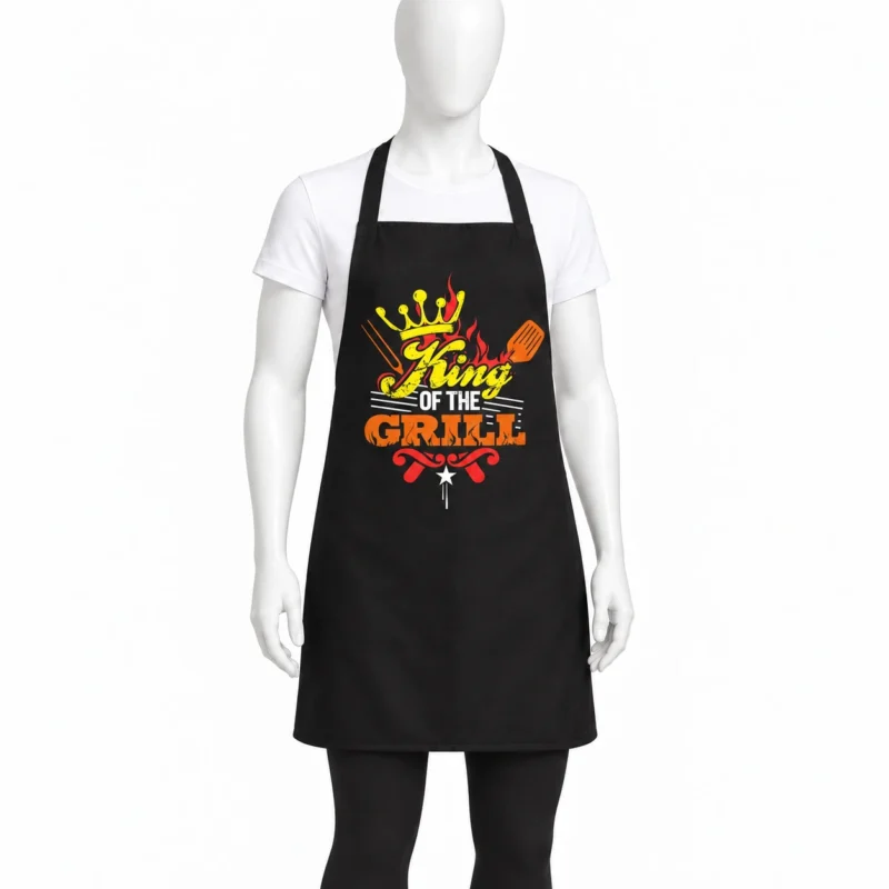 King of the Grill Apron - King of the Grill Apron – Funny BBQ Chef Apron for Men (view 3)