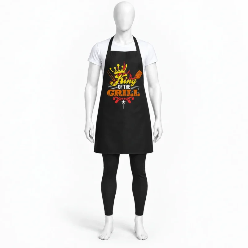King of the Grill Apron - King of the Grill Apron – Funny BBQ Chef Apron for Men (view 4)