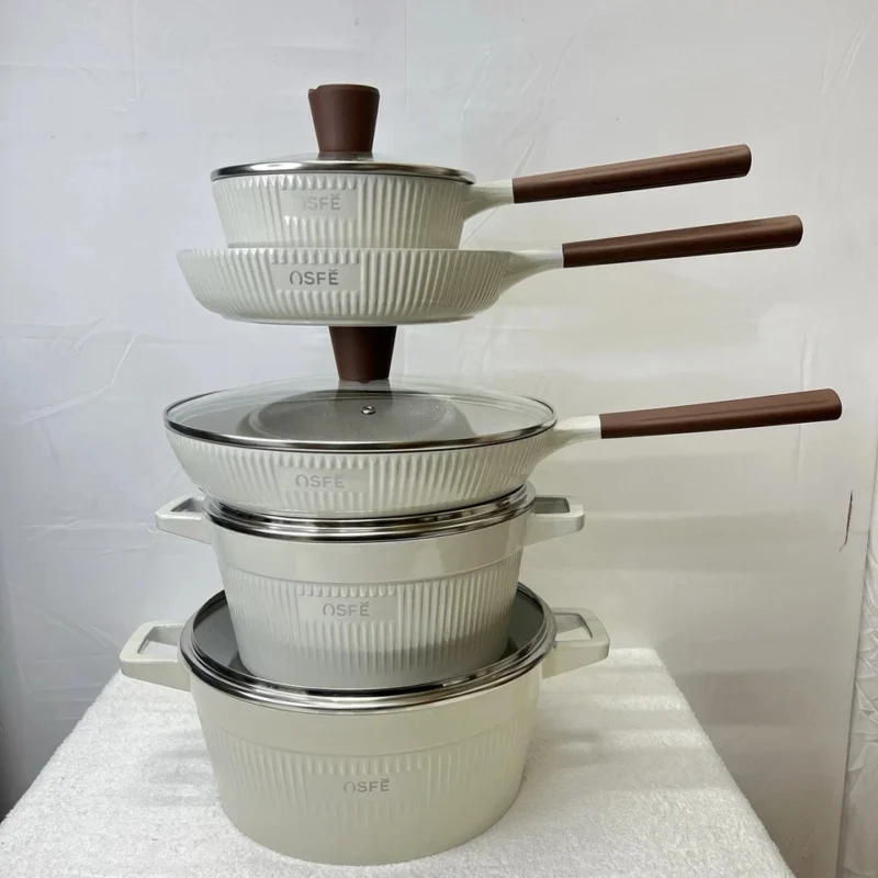14 piece cookware set - Premium 14 Piece Cookware Set Granite Non Stick Pots (view 3)