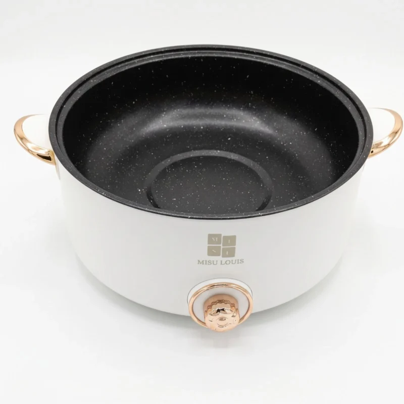 4L Electric Multi Cooker - Luxury 4L Electric Multi Cooker Food Steamer Hotpot 2-Tier Misu Louis Rose Gold Cream (view 4)