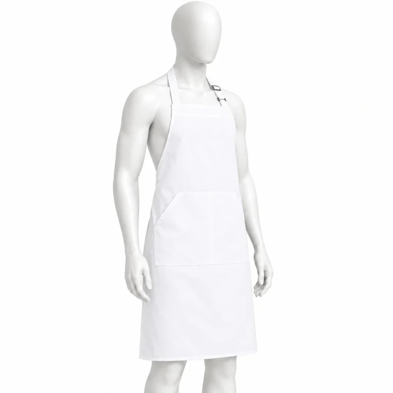 White Bib Apron - White Bib Apron – Professional Kitchen & Catering Apron