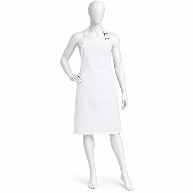 White Bib Apron - White Bib Apron – Professional Kitchen & Catering Apron (view 2)