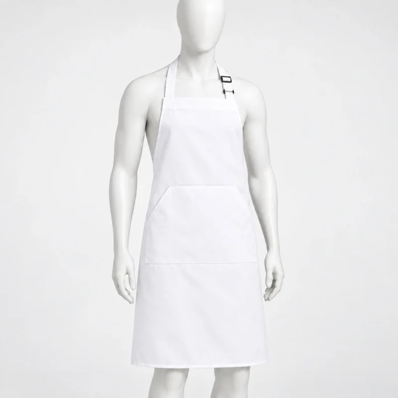White Bib Apron - White Bib Apron – Professional Kitchen & Catering Apron (view 3)