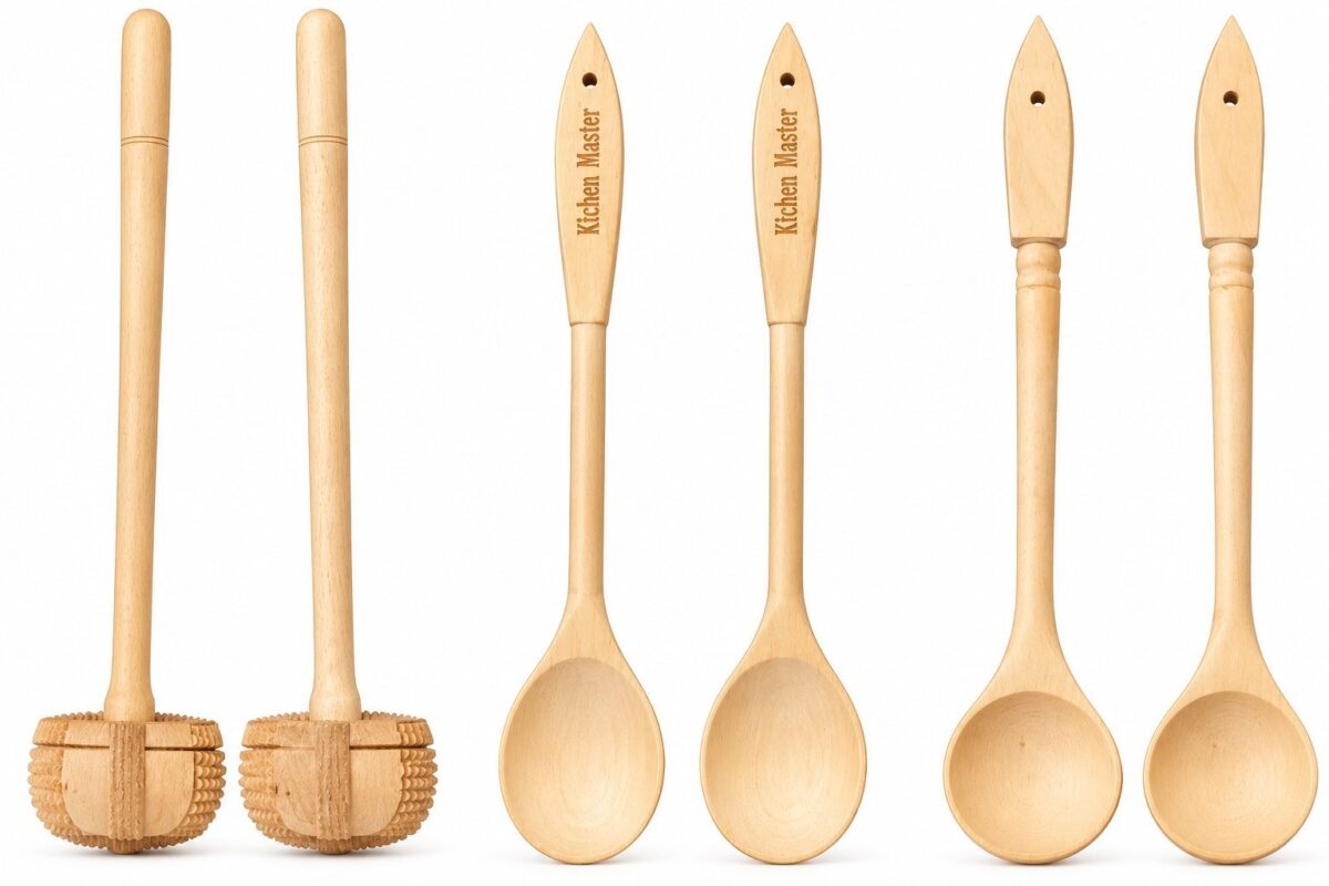 Wooden Cooking Spoons - Wooden Cooking Spoons Set of 2 – Natural Kitchen Utensils (view 4)