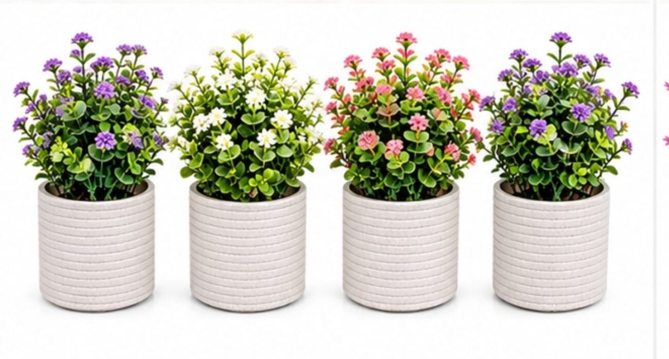 Clay Matte Plant Pots - Set of 4 Clay Matte Plant Pots – Decorative Indoor Planters for Home, Office, Bedroom, Kitchen and Tabletop Décor (view 4)