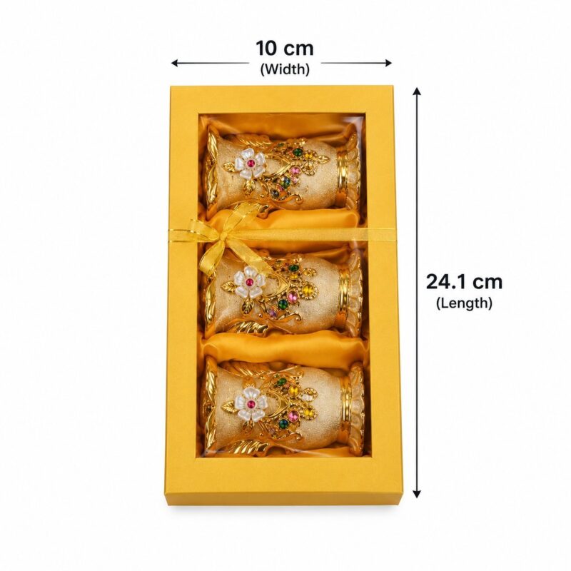 ceramic vase set of 3 - Ceramic vase Set of 3 – Premium Luxury Gold Embossed Decorative vase Height 24cm/width 10cm medium (view 2)