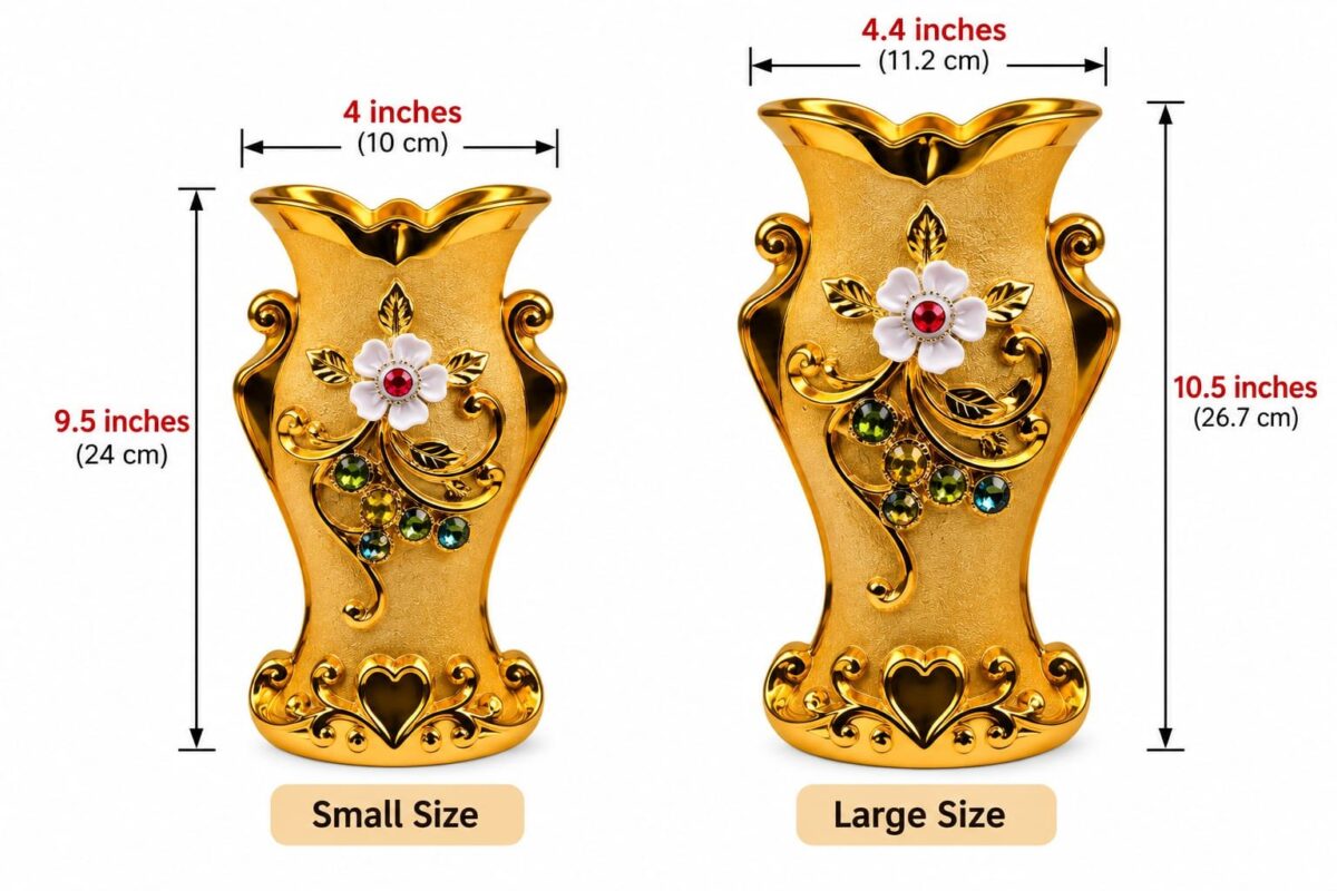 Ceramic Vase Set of 3 - Ceramic vase  Set of 3 – Premium Luxury Gold Embossed Decorative vase  Height 26.7cm/width 11.2cm large (view 2)