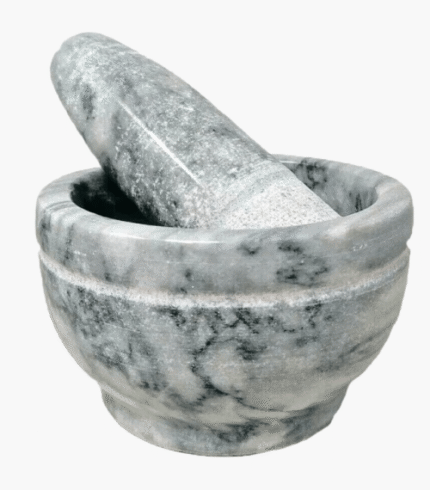 Genuine Himalayan Marble Pestle and Mortar,14 X 10 cm, Weight: 1.6 KG