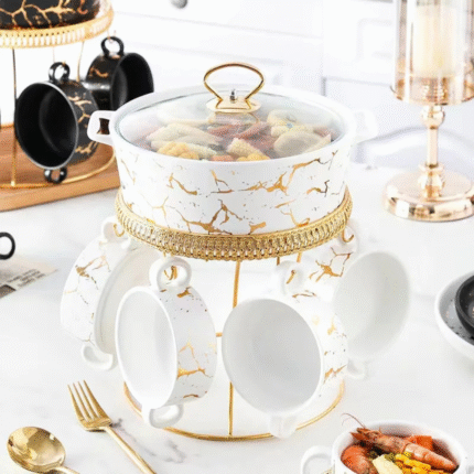 Ceramic Soup Bowl Set with spoons & lid