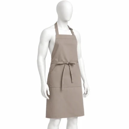 Adjustable Bib Unisex Aprons with two pockets latte