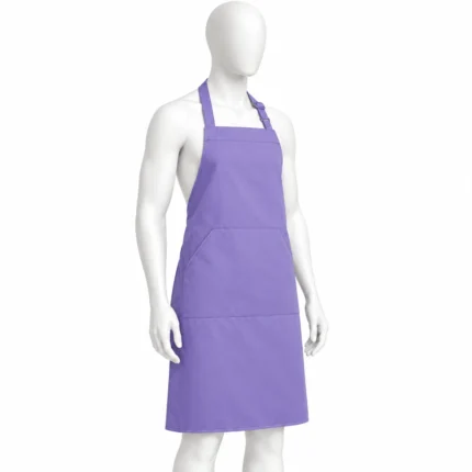 Adjustable Bib Unisex Aprons with two pockets purple