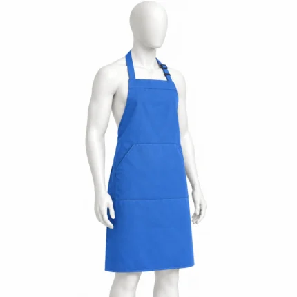 Adjustable Bib Unisex Aprons with two pockets royal blue