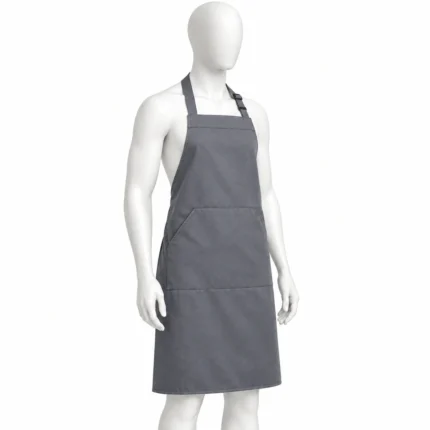 Adjustable Bib Unisex Aprons with two pockets Dark Grey