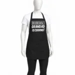 GRANDAD IS COOKING Black Chef Apron