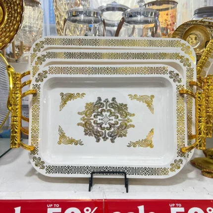 Gold Plastic Serving Tray