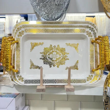 Luxury Gold-Rimmed Trays