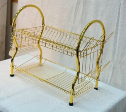 Gold Two-Tier Dish Rack