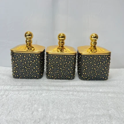 Luxury Gilded Plastic Jar Set