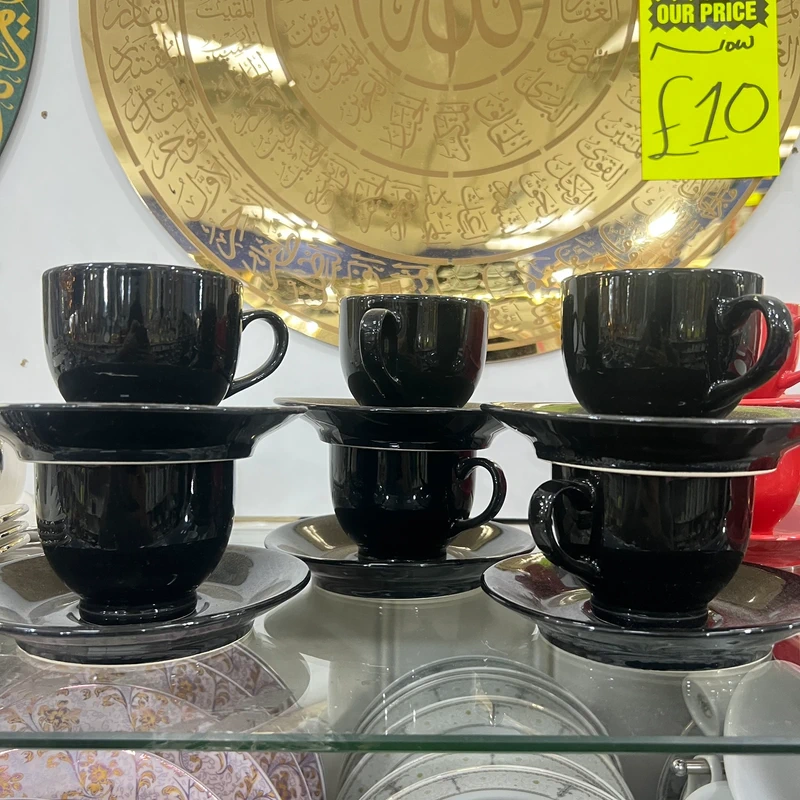 38 Luxury Ceramic Cups with Saucers