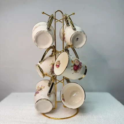 luxury 6 floral big size cup set